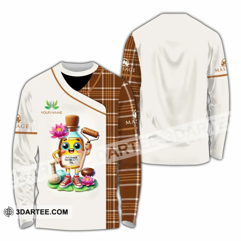 Unisex Shirt - Custom Text Massage Therapy Oils Long Sleeve / S T-Shirt