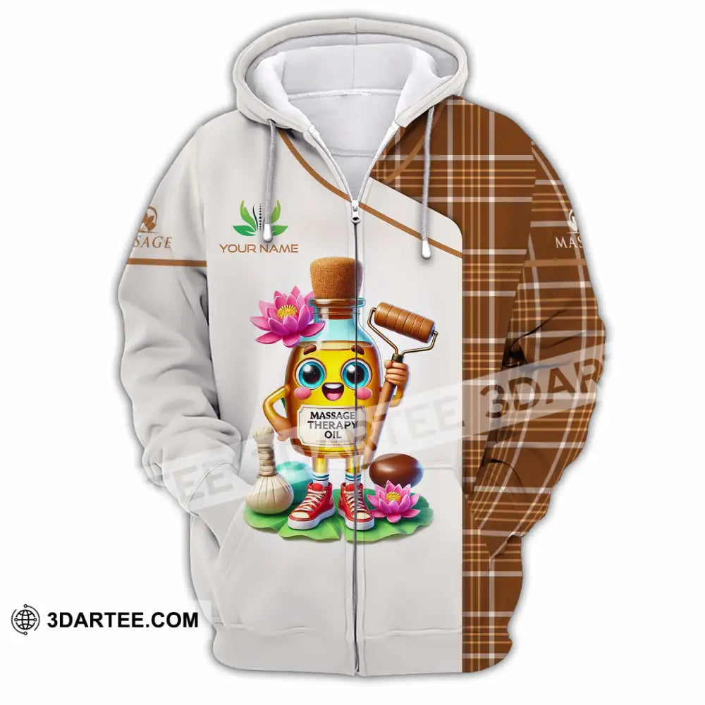 Unisex Shirt - Custom Text Massage Therapy Oils Zipper Hoodie / S T-Shirt