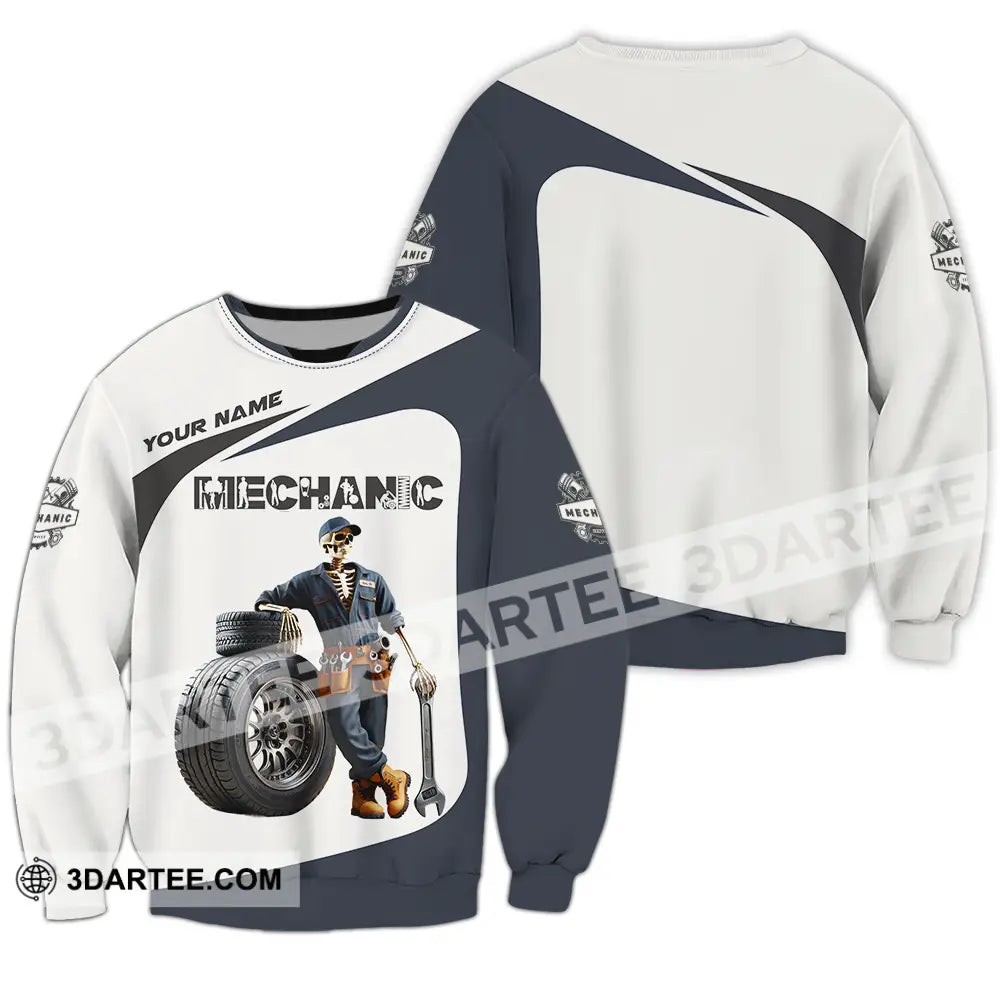 Unisex Shirt - Custom Text Mechanic Long Sleeve / S T-Shirt