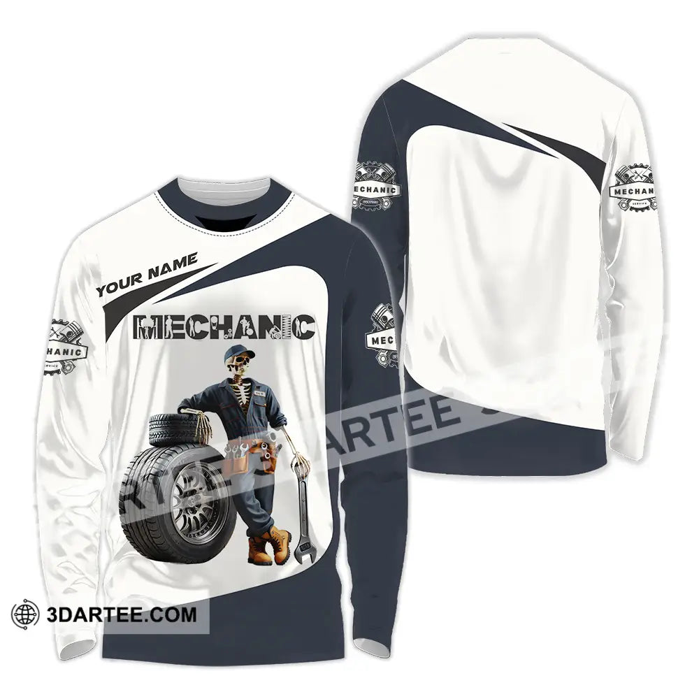 Unisex Shirt - Custom Text Mechanic Long Sleeve / S T-Shirt