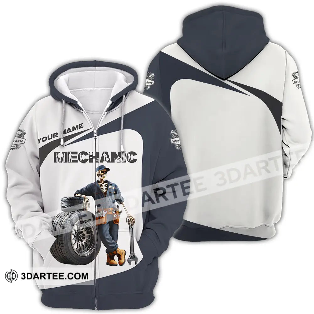 Unisex Shirt - Custom Text Mechanic Zipper Hoodie / S T-Shirt