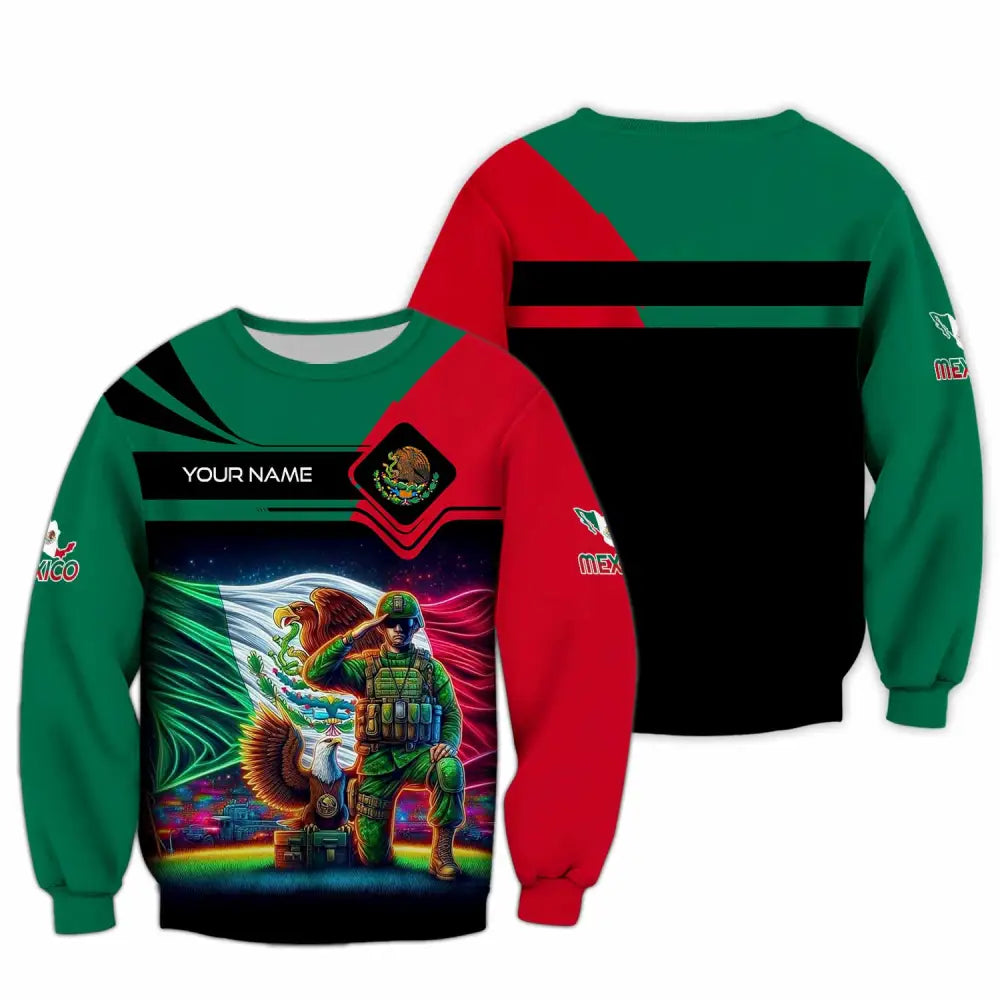 Unisex Shirt - Custom Text Shirt Mexico Long Sleeve / S T-shirt