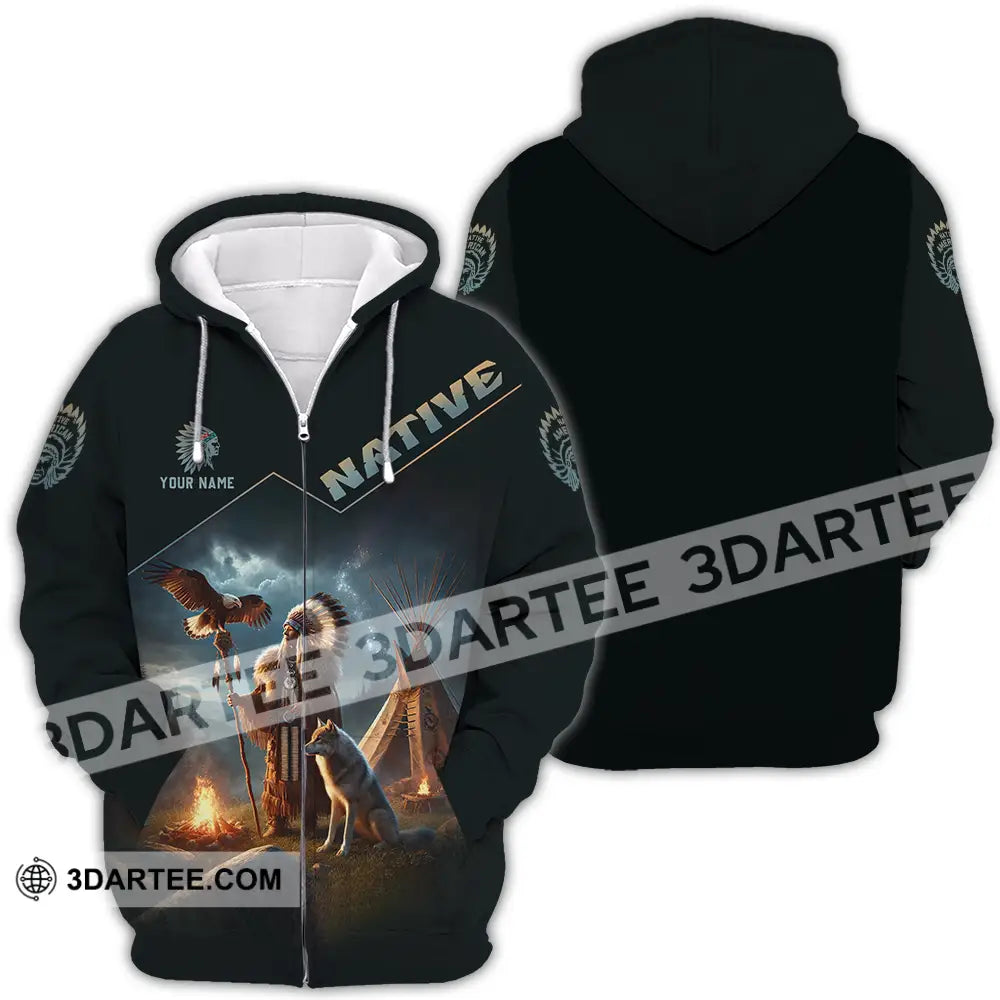 Unisex Shirt - Custom Text Native Zipper Hoodie / S T-Shirt