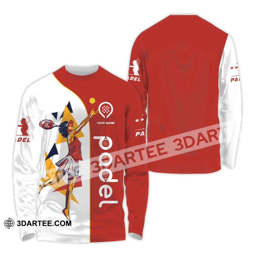 Unisex Shirt - Custom Text Shirt Padel Long Sleeve Shirt / S T-shirt