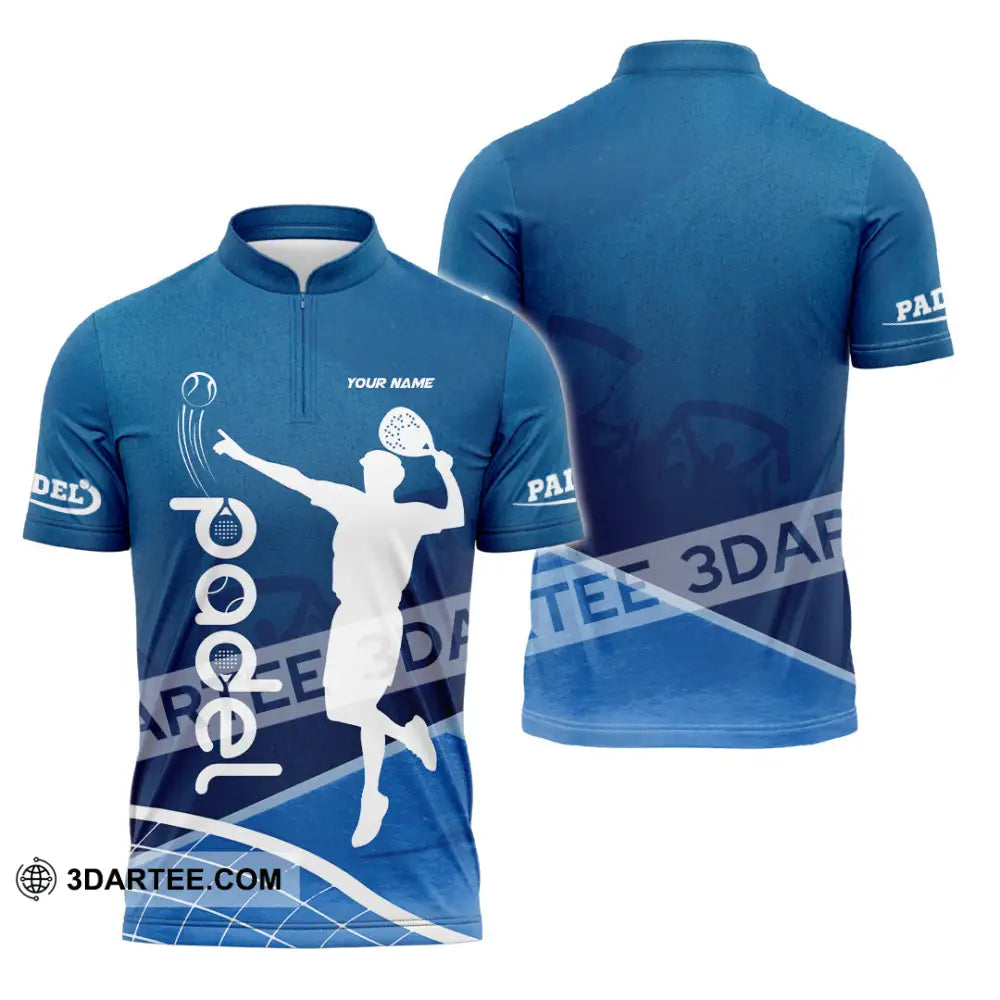 Unisex Shirt - Custom Text Shirt Padel Shirt Zipper Polo Shirt / S T-shirt