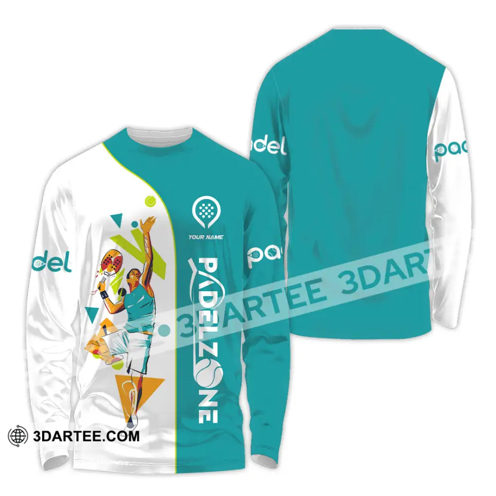 Unisex Shirt - Custom Text Shirt Padel Zone Shirt Long Sleeve Shirt / S T-shirt
