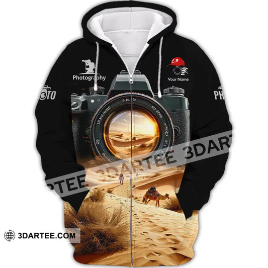 Unisex Shirt - Custom Text Shirt Photographer Shirt Zipper Hoodie / S T-shirt