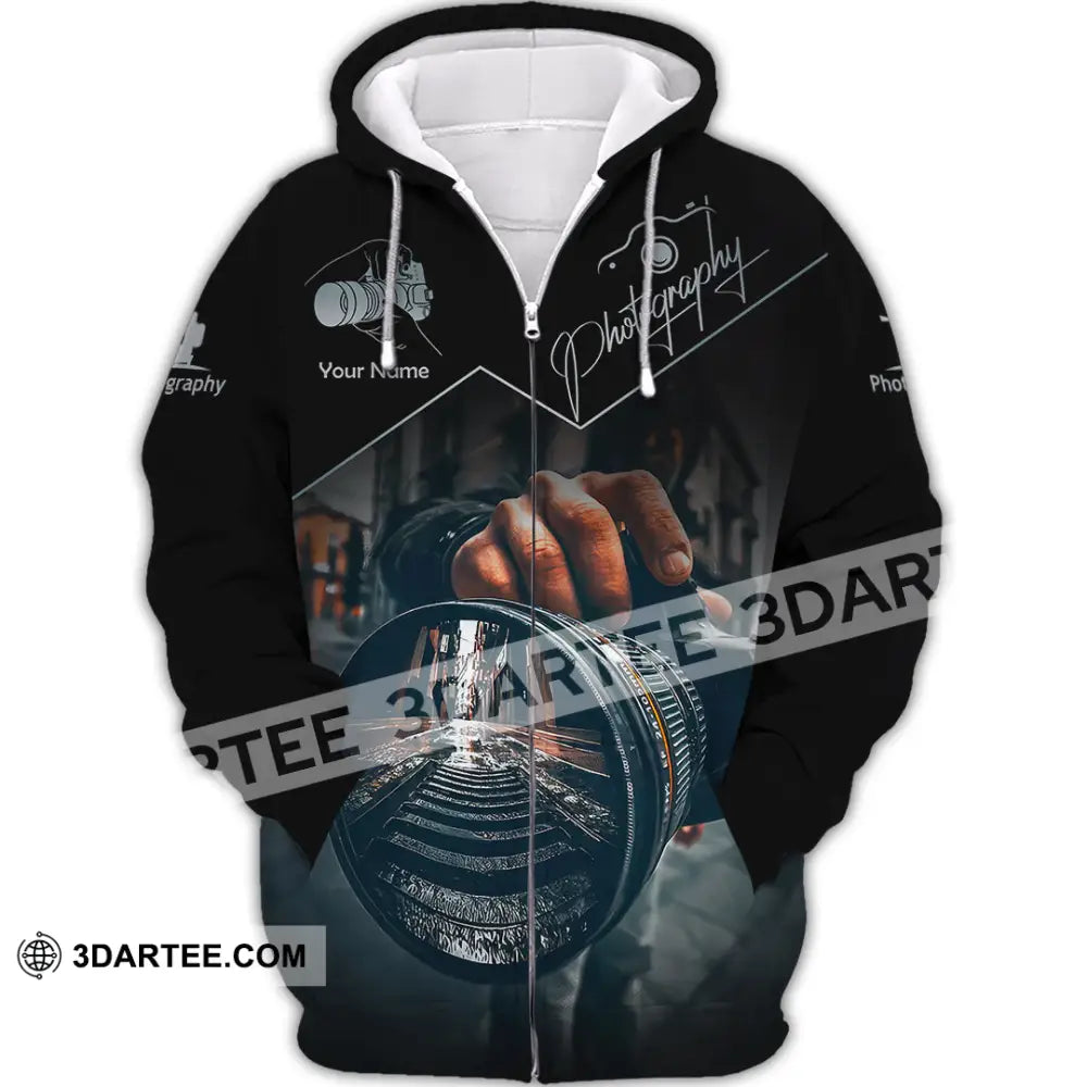 Unisex Shirt - Custom Text Shirt Photographer Shirt Zipper Hoodie / S T-shirt