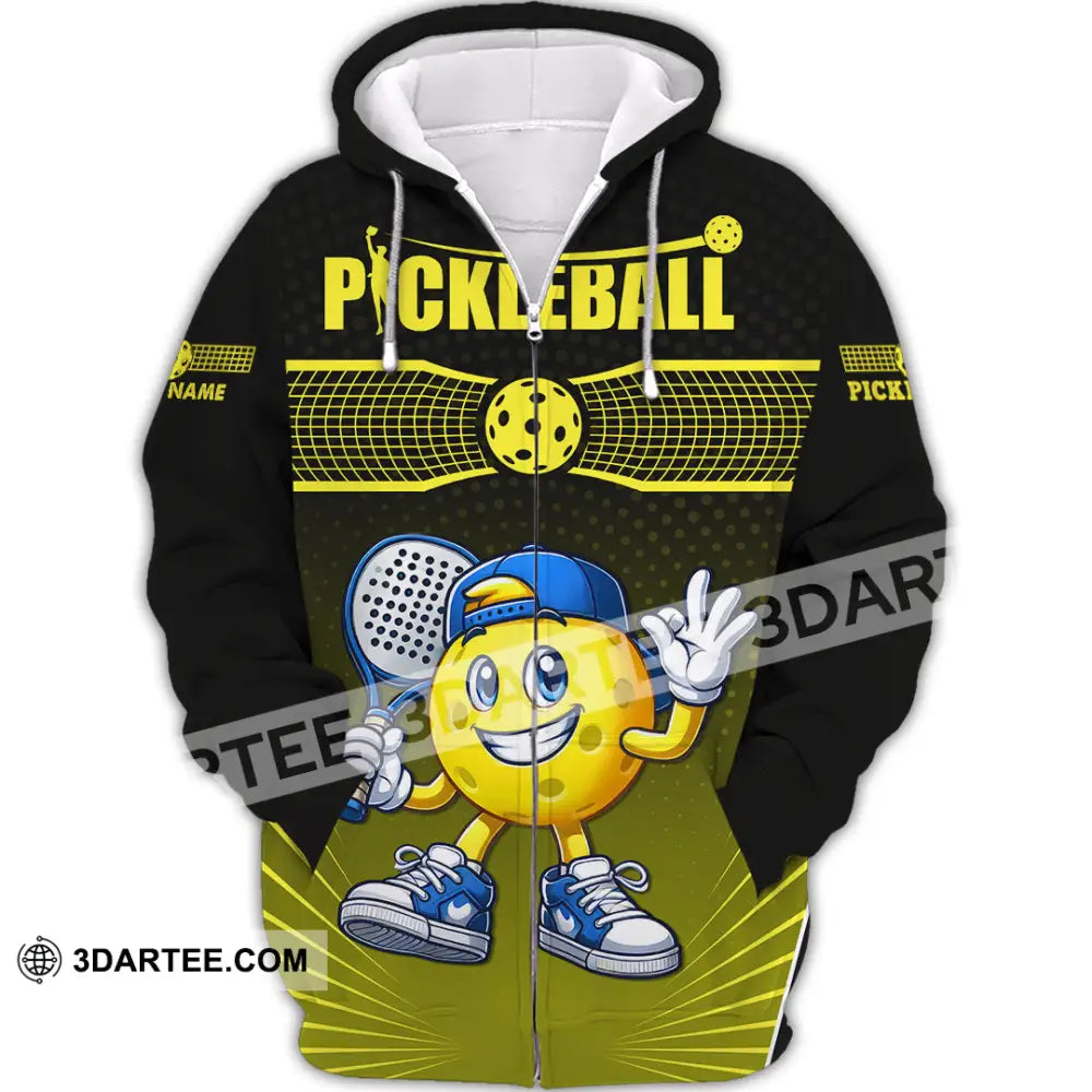 Unisex Shirt - Custom Text Shirt Pickle Ball Shirt Zipper Hoodie / S T-shirt