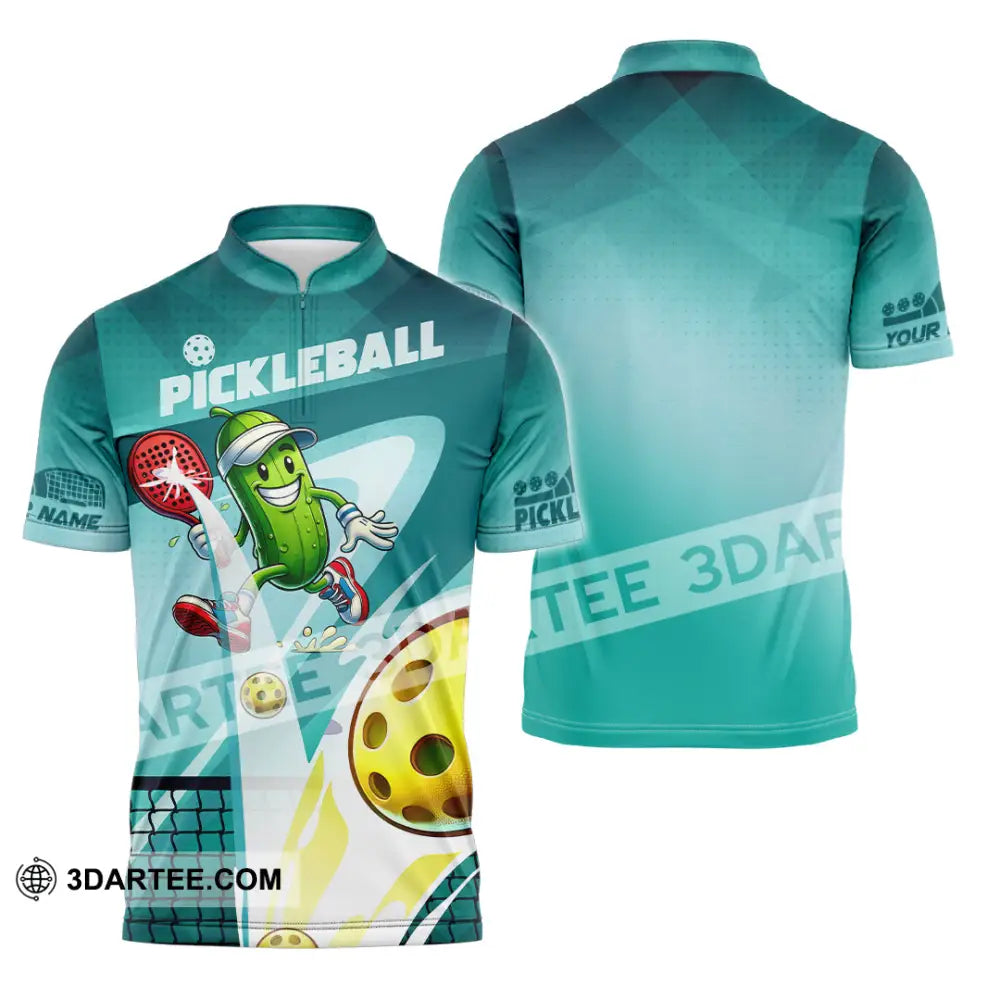 Unisex Shirt - Custom Text Shirt Pickle Ball Shirt Zipper Polo Shirt / S T-shirt