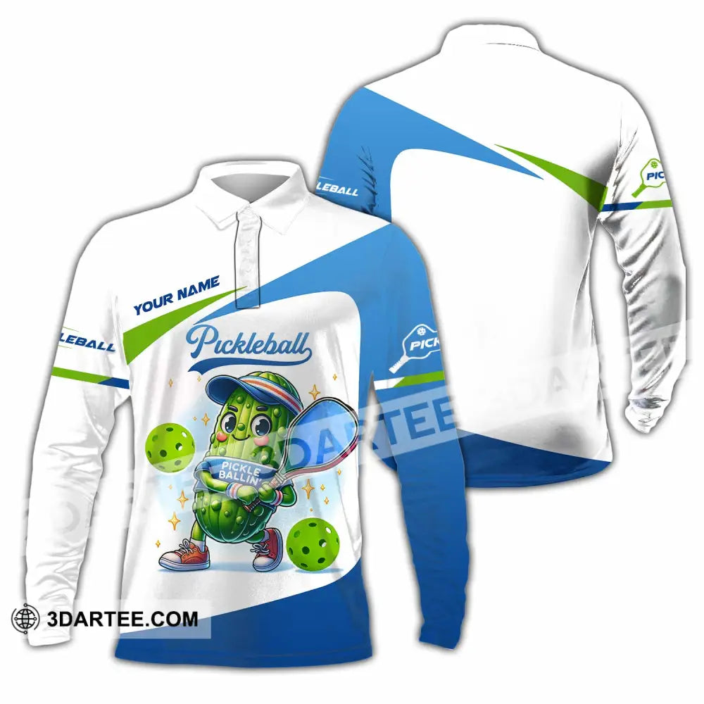 Unisex Shirt - Custom Text Shirt Pickleball Shirt Long Sleeve Polo / S T-shirt