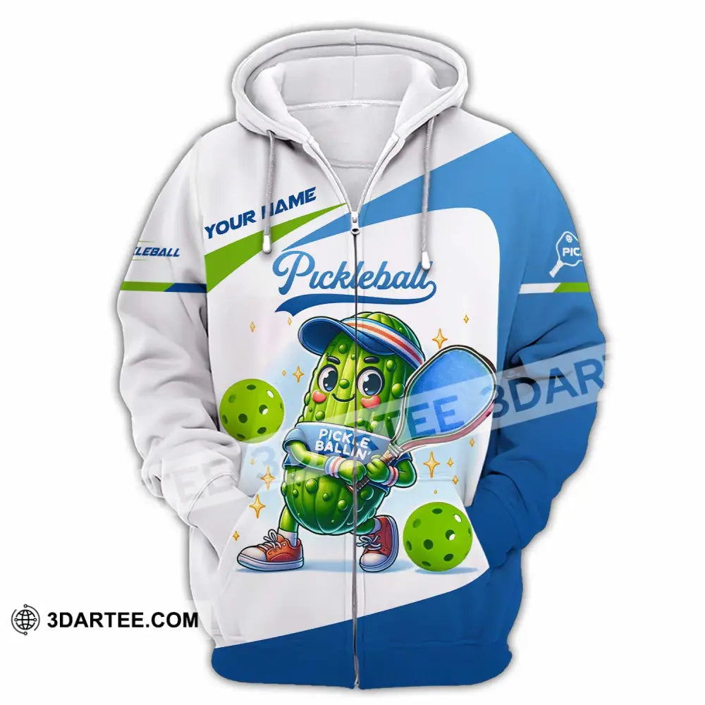 Unisex Shirt - Custom Text Shirt Pickleball Shirt Zipper Hoodie / S T-shirt