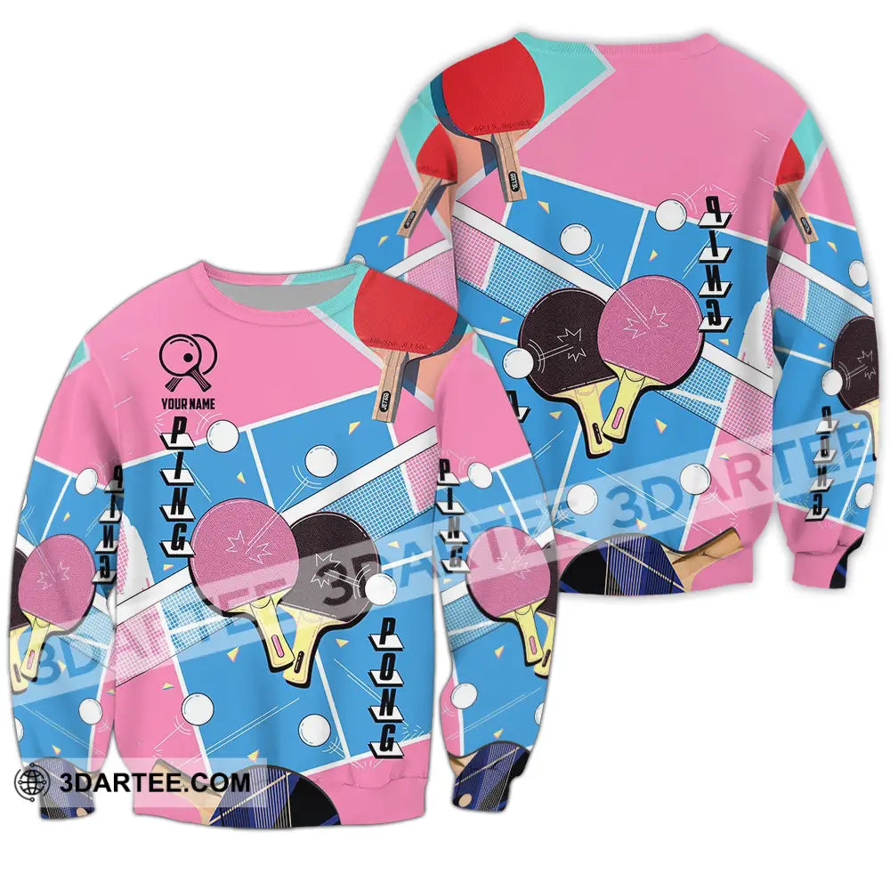 Unisex Shirt - Custom Text Shirt Ping Pong Shirt Long Sleeve / S T-shirt