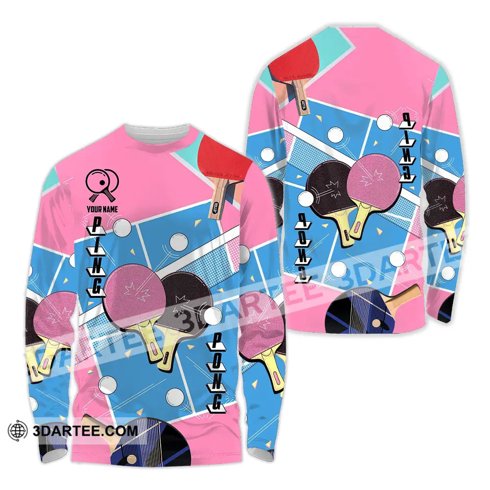 Unisex Shirt - Custom Text Shirt Ping Pong Shirt Long Sleeve Shirt / S T-shirt
