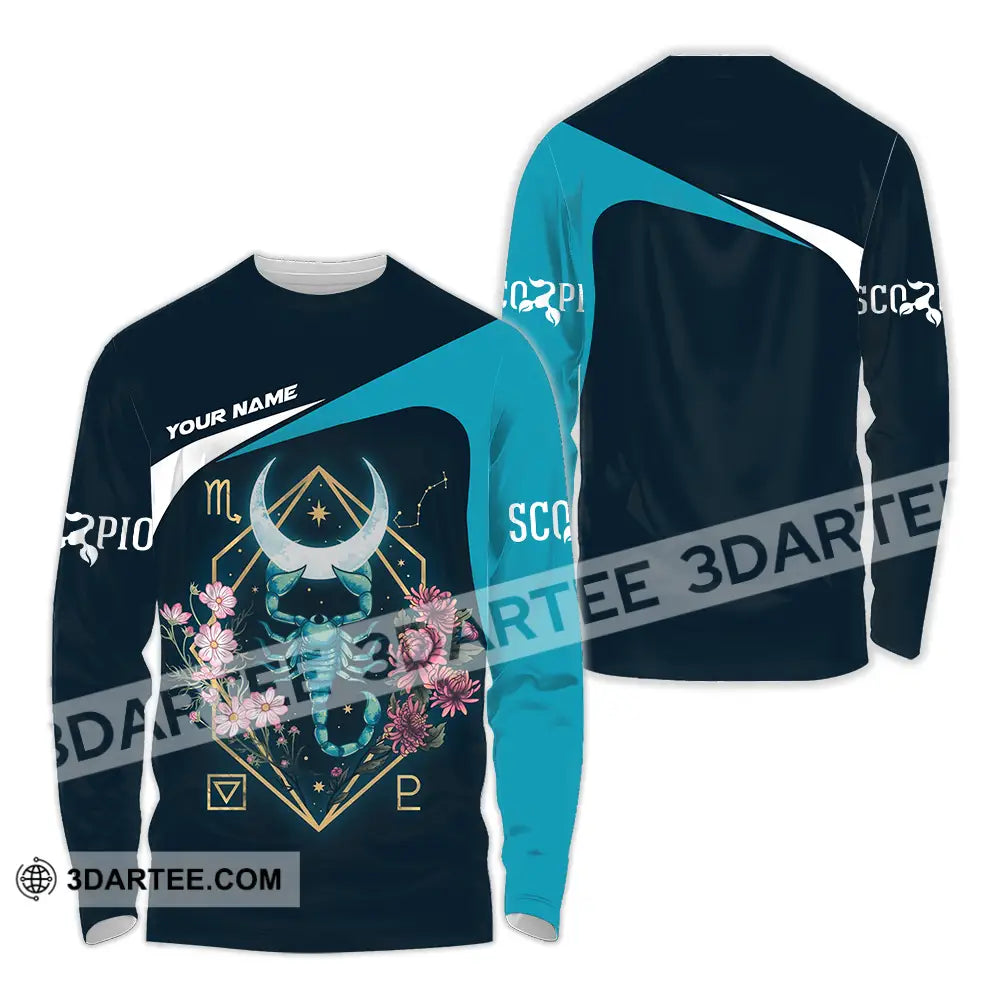 Unisex Shirt - Custom Text Scorpio Long Sleeve / S T-Shirt