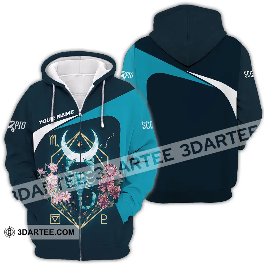 Unisex Shirt - Custom Text Scorpio Zipper Hoodie / S T-Shirt