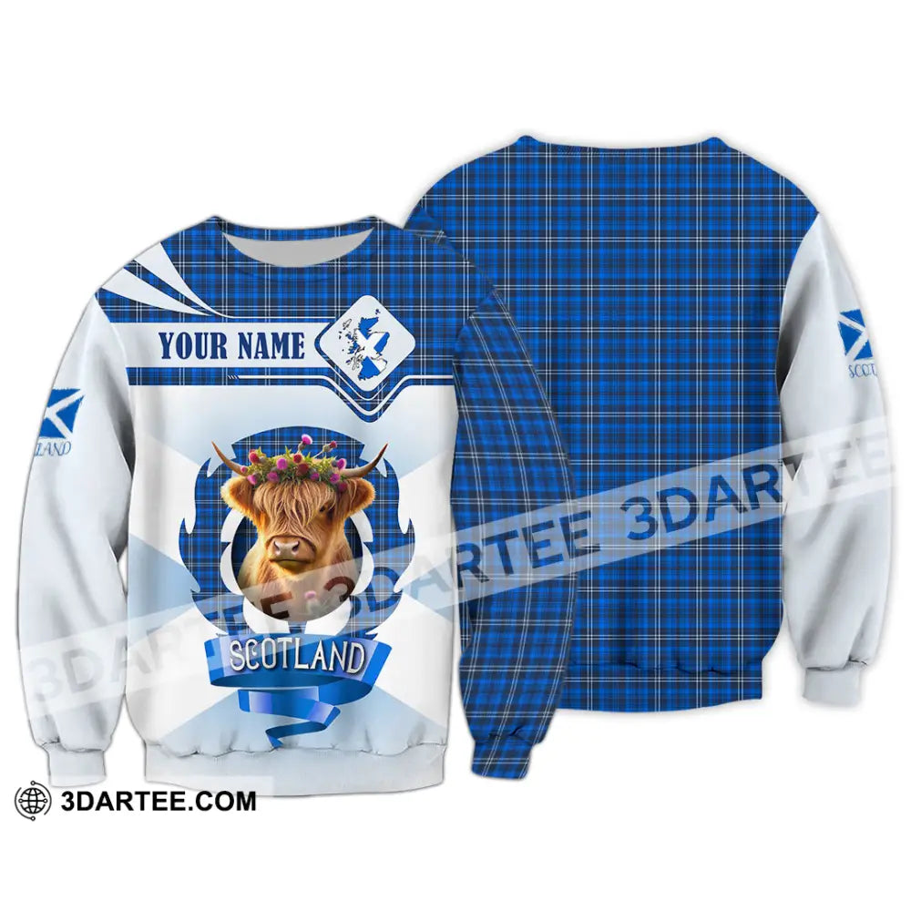 Unisex Shirt - Custom Text Shirt Scotland Highland Cow Shirt Long Sleeve / S T-shirt