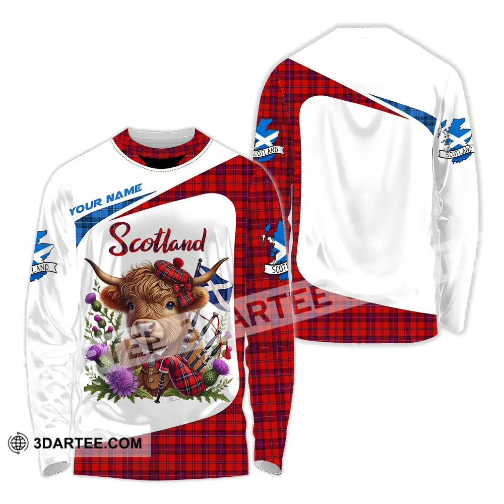 Unisex Shirt - Custom Text Shirt Scotland Highland Cow Shirt Long Sleeve Shirt / S T-shirt
