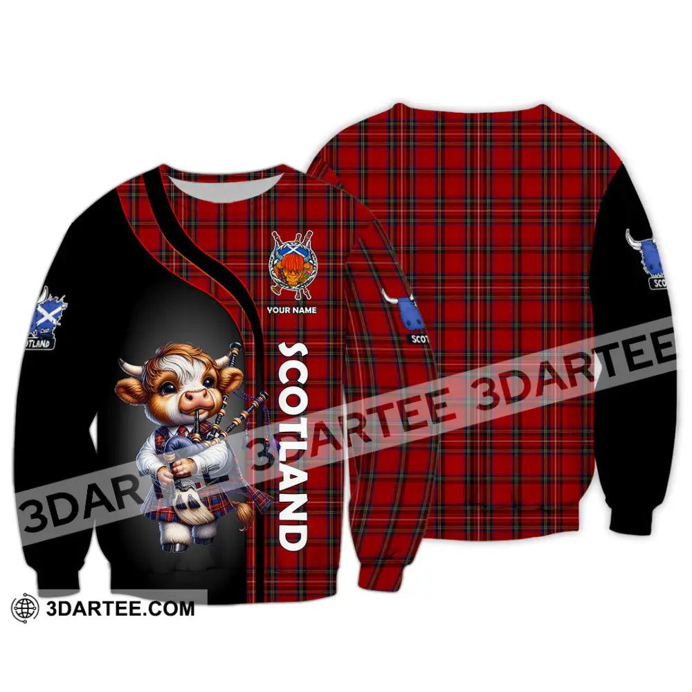 Unisex Shirt - Custom Text Shirt Scotland Highland Cow Shirt Long Sleeve / S T-shirt