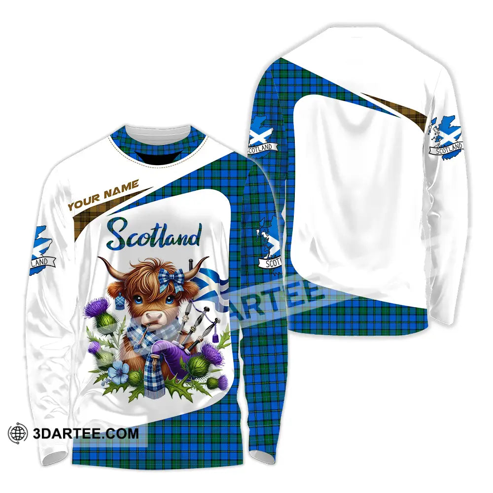 Unisex Shirt - Custom Text Shirt Scotland Highland Cow Shirt Long Sleeve Shirt / S T-shirt
