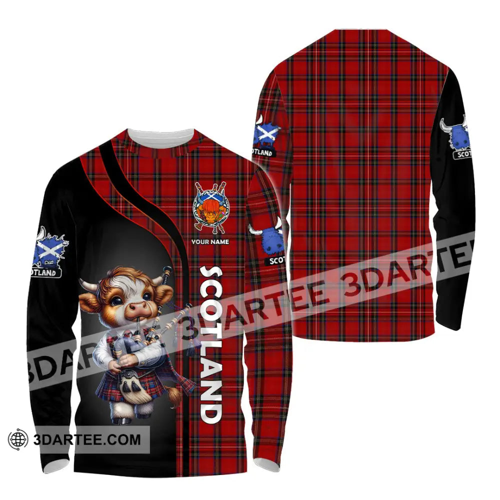 Unisex Shirt - Custom Text Shirt Scotland Highland Cow Shirt Long Sleeve Shirt / S T-shirt