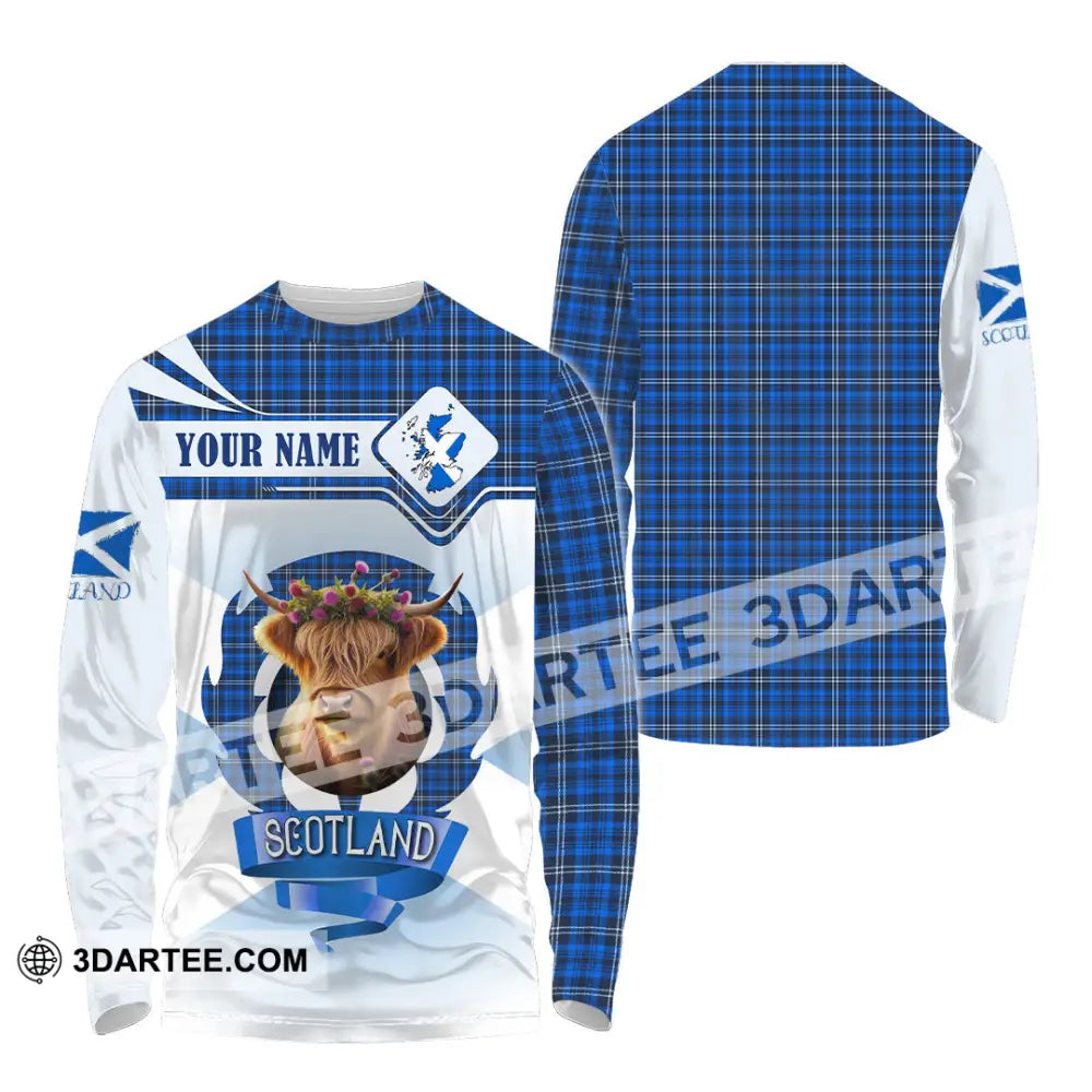 Unisex Shirt - Custom Text Shirt Scotland Highland Cow Shirt Long Sleeve Shirt / S T-shirt