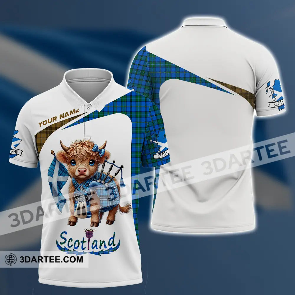 Unisex Shirt - Custom Text Shirt Scotland Highland Cow Shirt Polo Shirt / S T-shirt