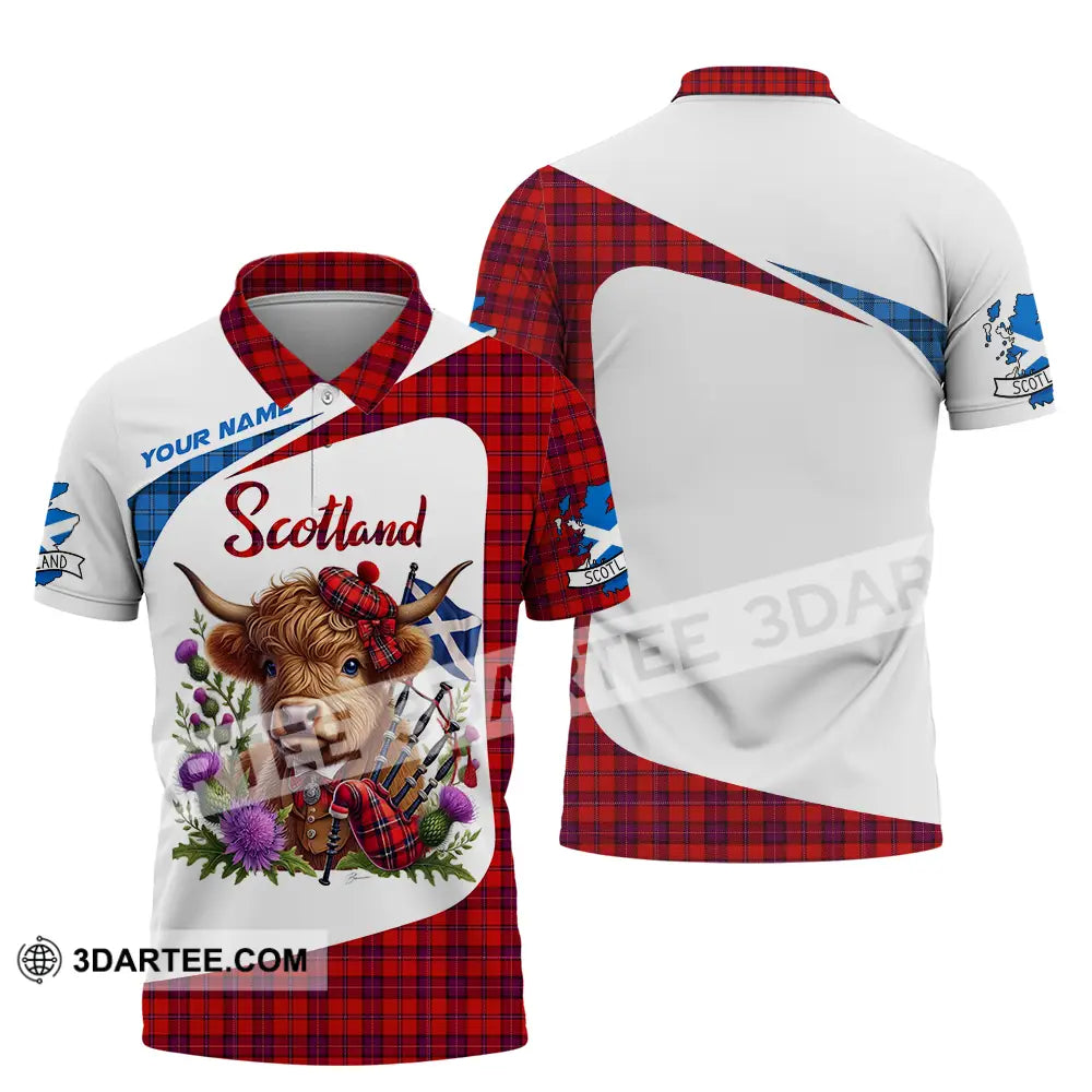 Unisex Shirt - Custom Text Shirt Scotland Highland Cow Shirt Polo Shirt / S T-shirt