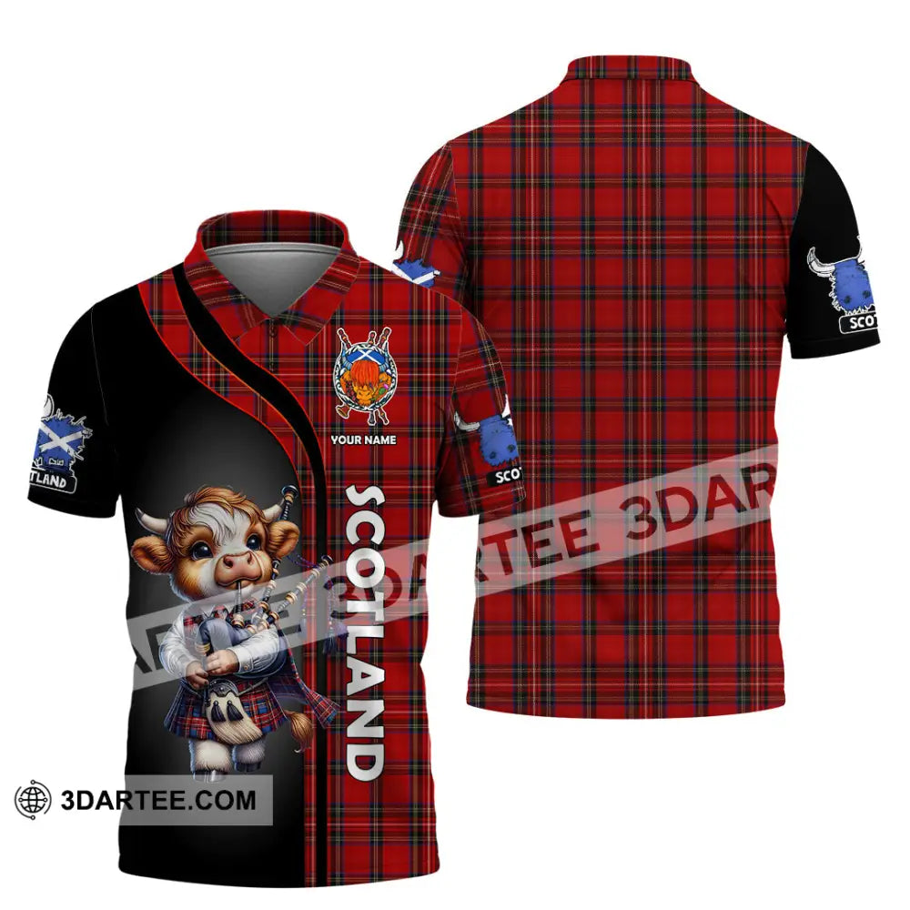 Unisex Shirt - Custom Text Shirt Scotland Highland Cow Shirt Polo Shirt / S T-shirt