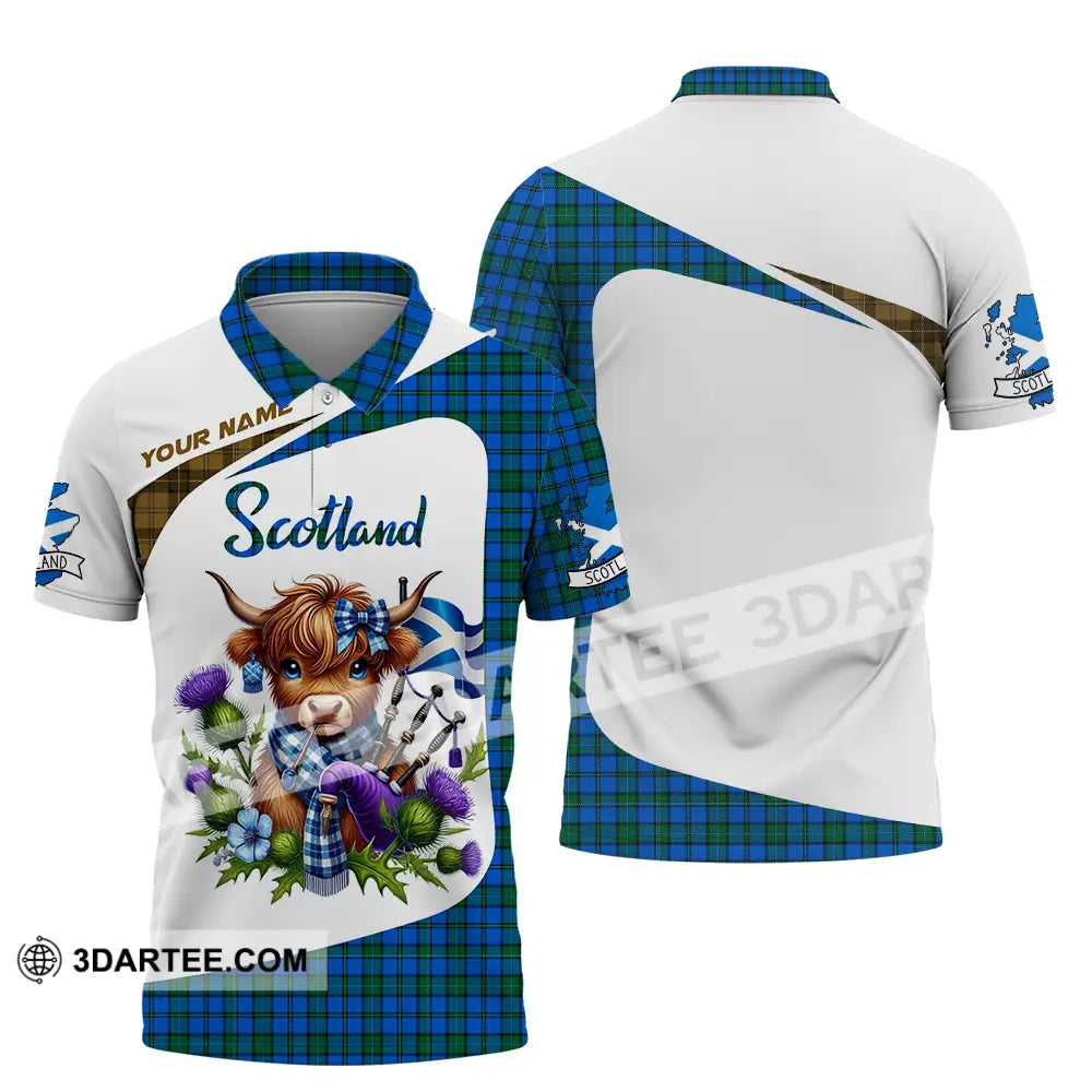 Unisex Shirt - Custom Text Shirt Scotland Highland Cow Shirt Polo Shirt / S T-shirt