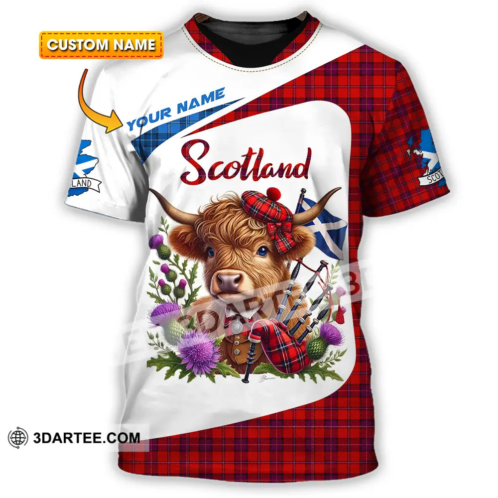 Unisex Shirt - Custom Text Shirt Scotland Highland Cow Shirt T-shirt