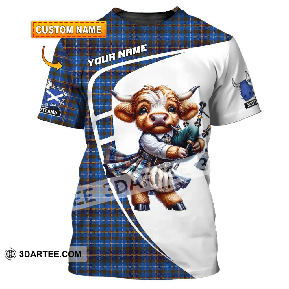 Unisex Shirt - Custom Text Shirt Scotland Highland Cow Shirt T-shirt