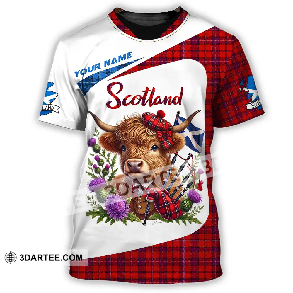 Unisex Shirt - Custom Text Shirt Scotland Highland Cow Shirt T-Shirt / S T-shirt