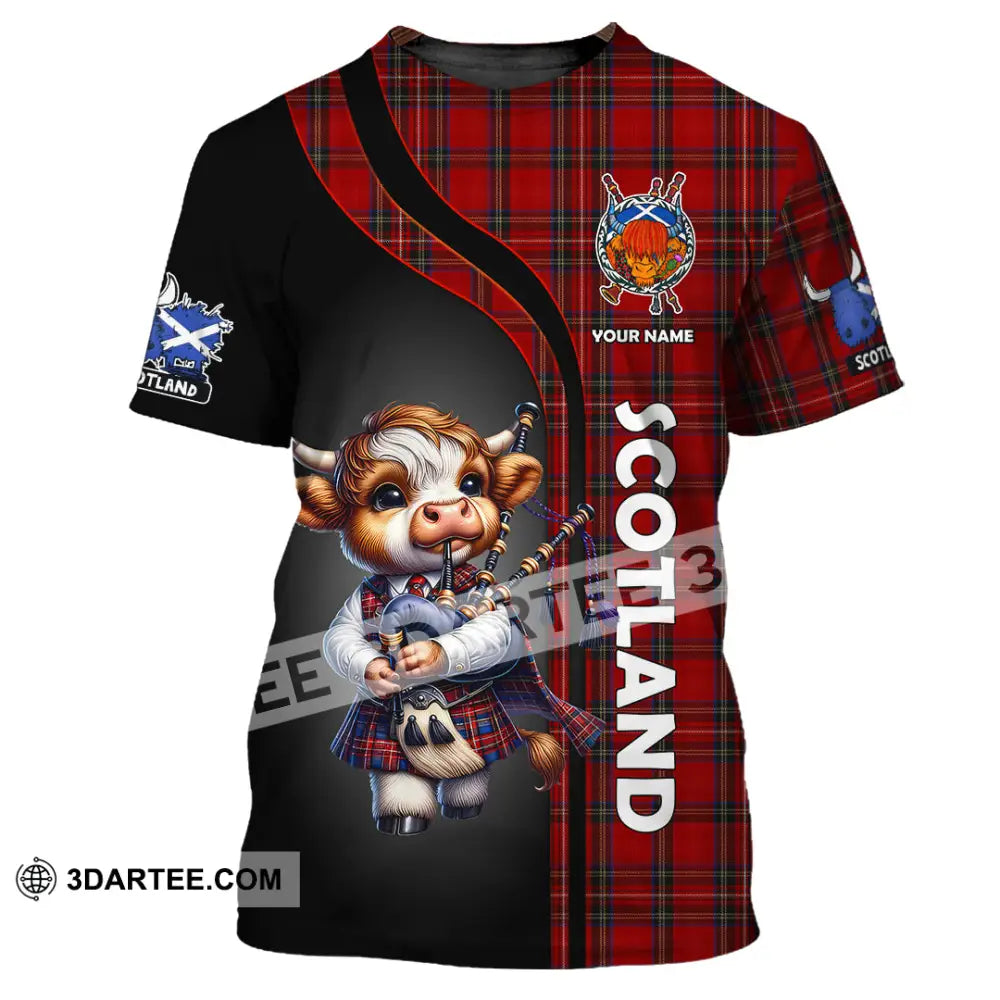 Unisex Shirt - Custom Text Shirt Scotland Highland Cow Shirt T-Shirt / S T-shirt