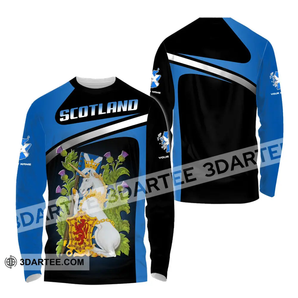 Unisex Shirt - Custom Text Shirt Scotland Shirt Long Sleeve Shirt / S T-shirt