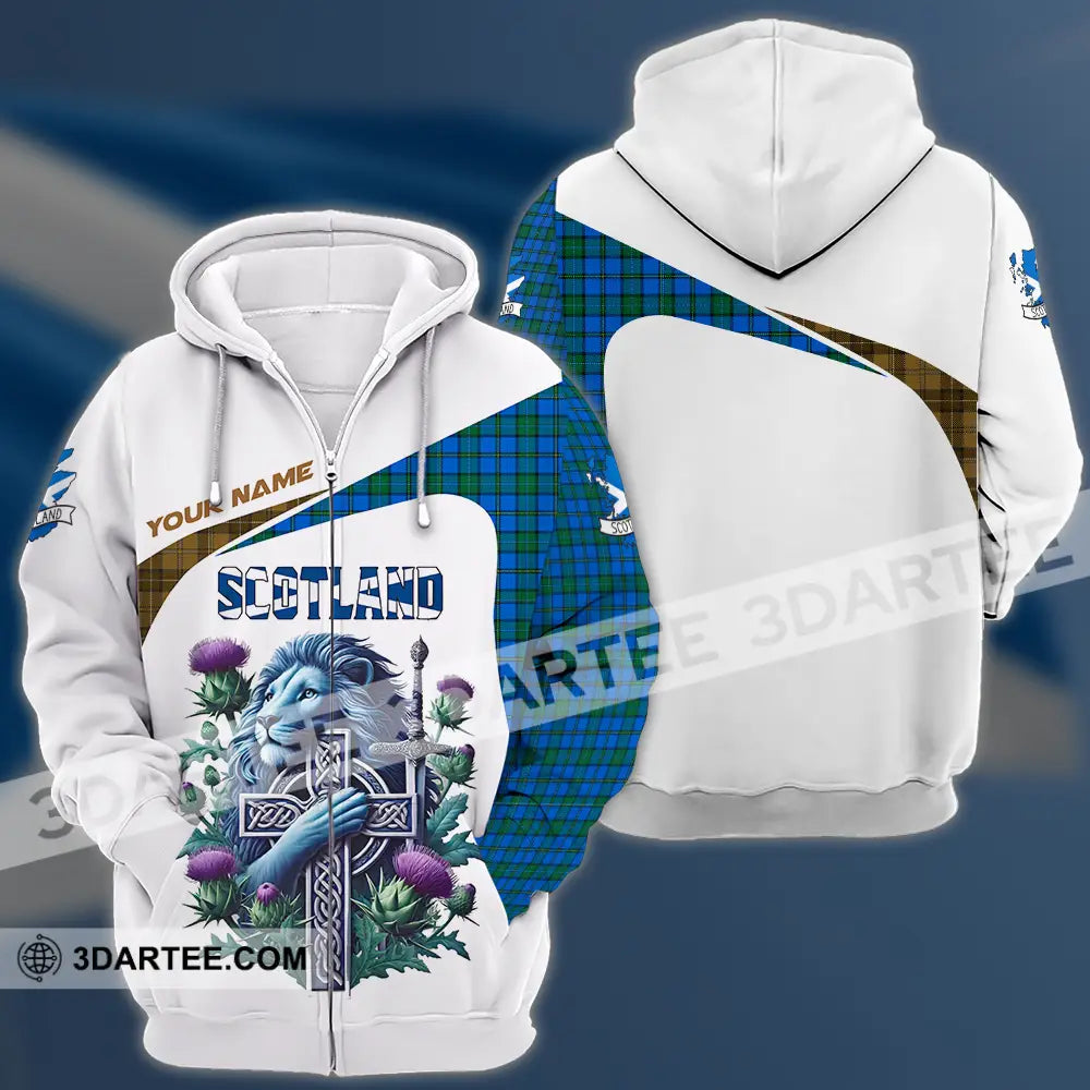 Unisex Shirt - Custom Text Shirt Scotland Shirt Zipper Hoodie / S T-shirt