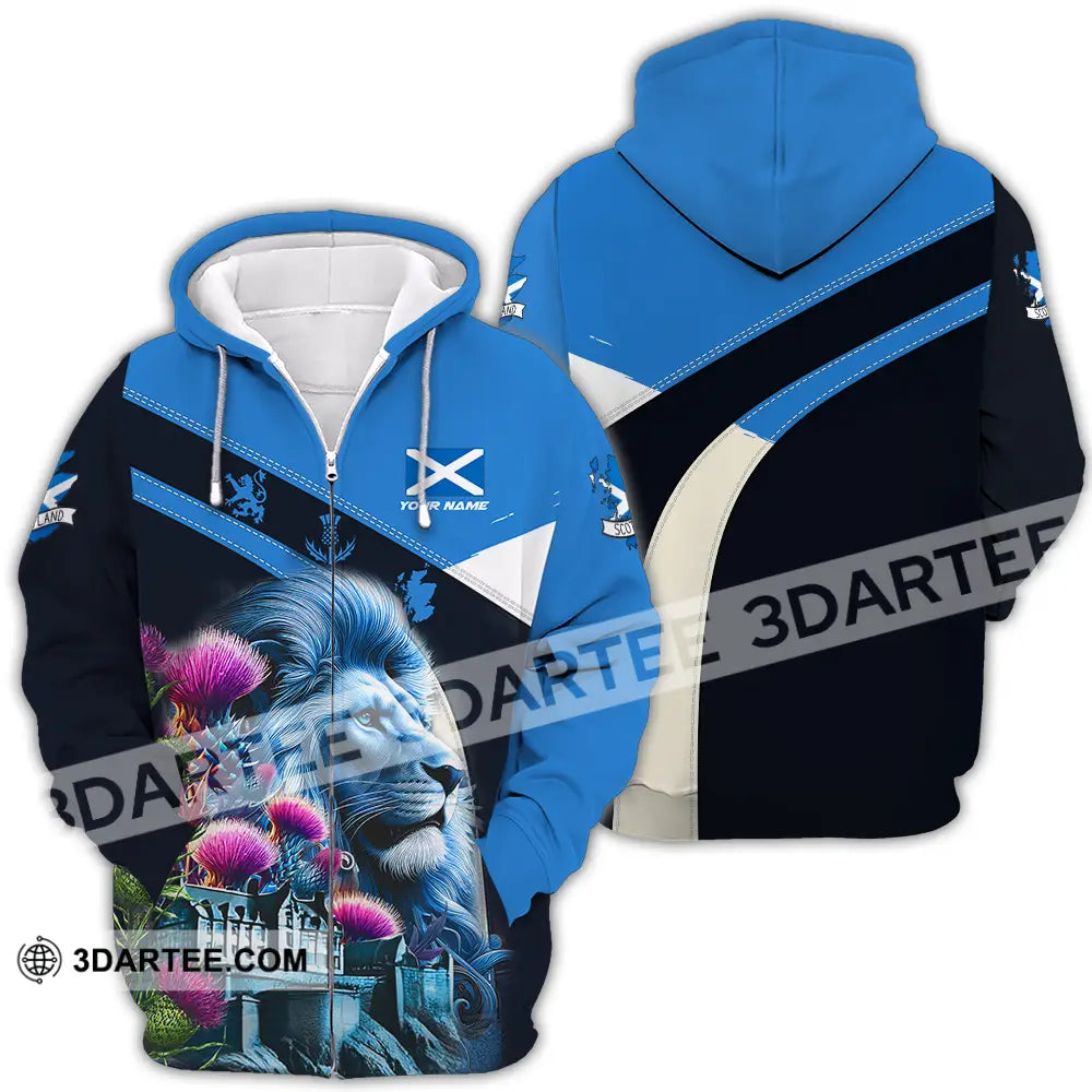 Unisex Shirt - Custom Text Shirt Scotland Shirt Zipper Hoodie / S T-shirt