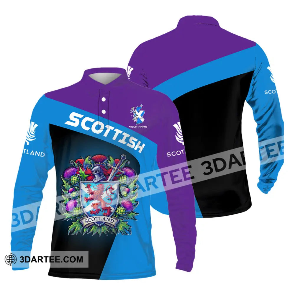 Unisex Shirt - Custom Text Shirt Scottish Shirt Long Sleeve Polo / S T-shirt