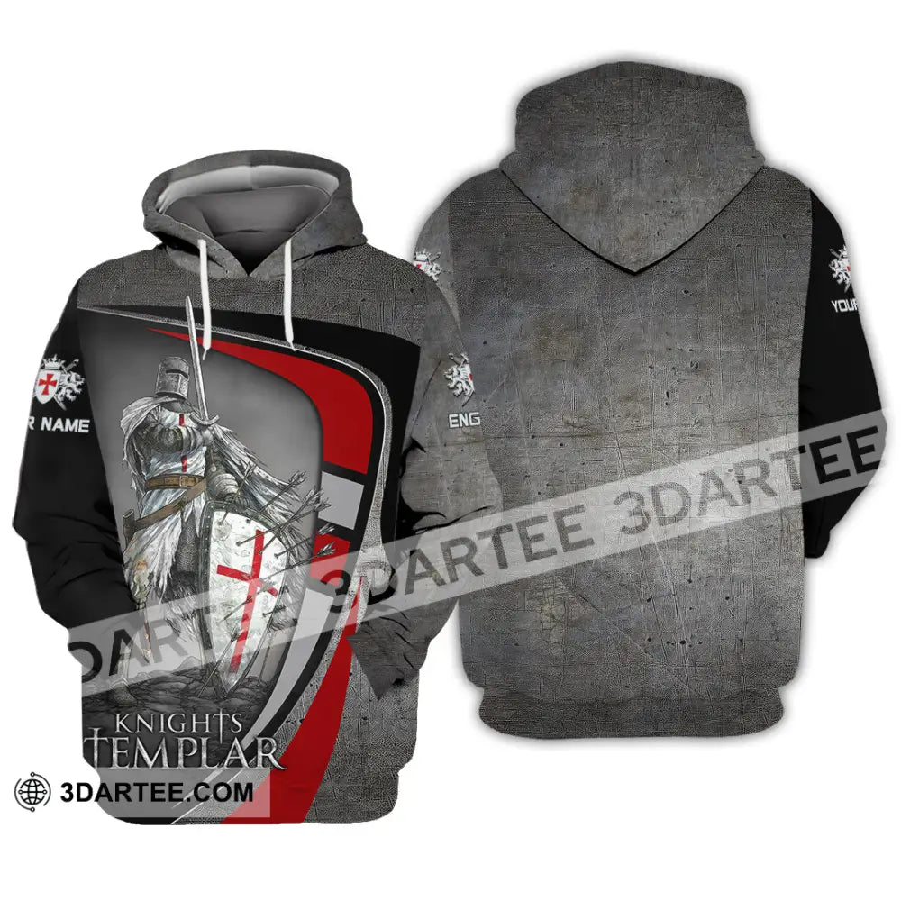 Unisex Shirt - Custom Text Shirt Templar Knight England Shirt Hoodie / S T-shirt