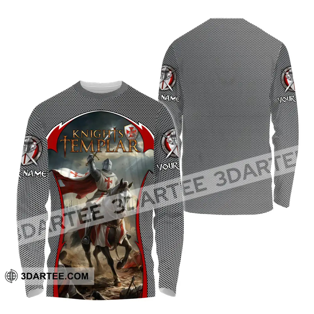Unisex Shirt - Custom Text Shirt Templar Knight England Shirt Long Sleeve Shirt / S T-shirt