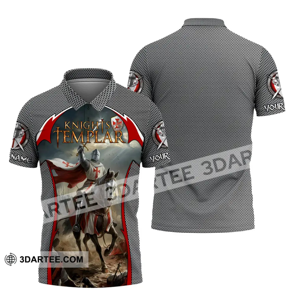 Unisex Shirt - Custom Text Shirt Templar Knight England Shirt Polo Shirt / S T-shirt
