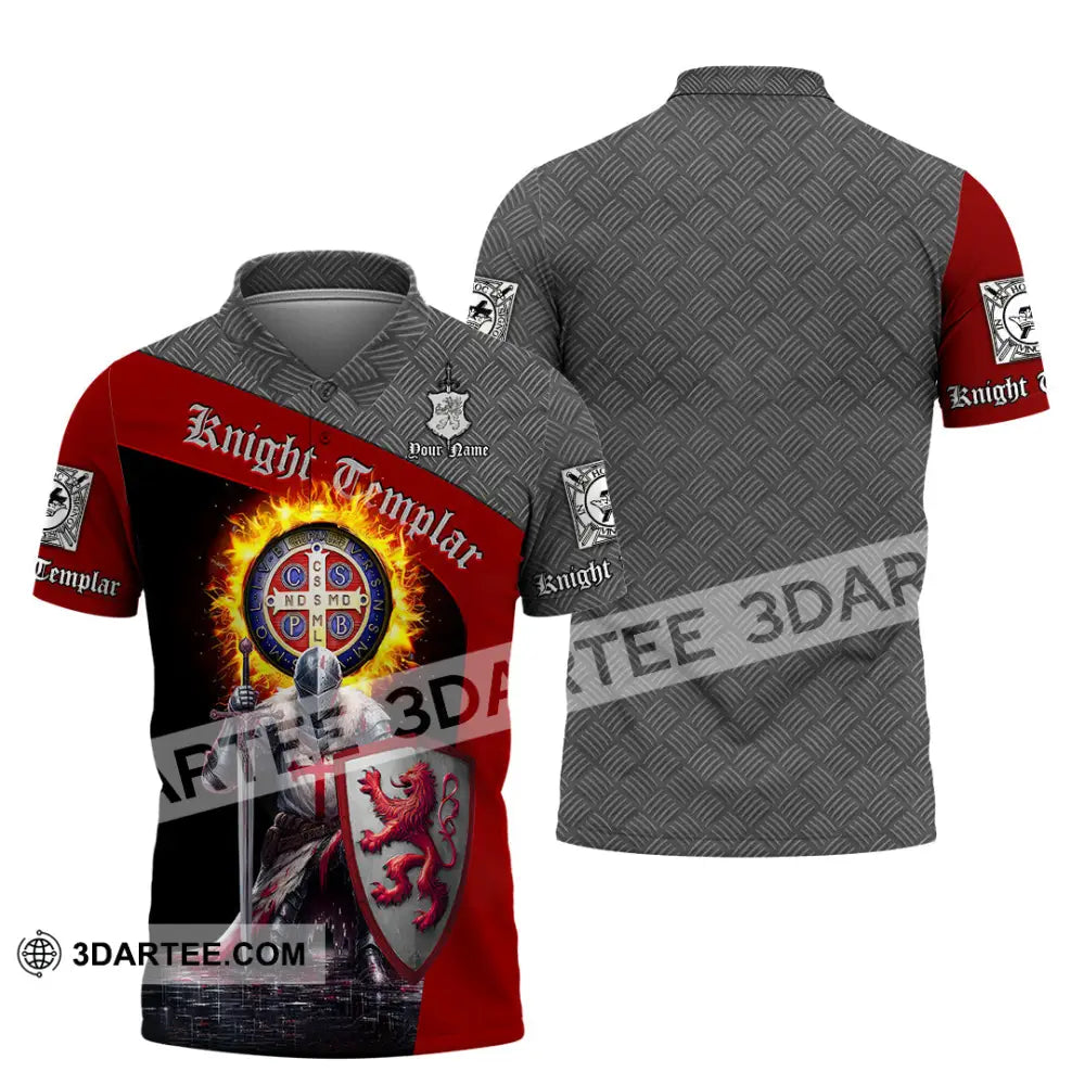 Unisex Shirt - Custom Text Shirt Templar Knight England Shirt Polo Shirt / S T-shirt