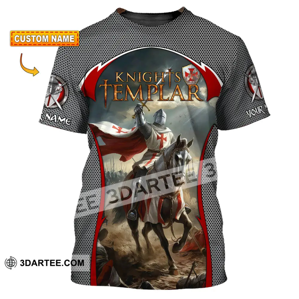 Unisex Shirt - Custom Text Shirt Templar Knight England Shirt T-shirt