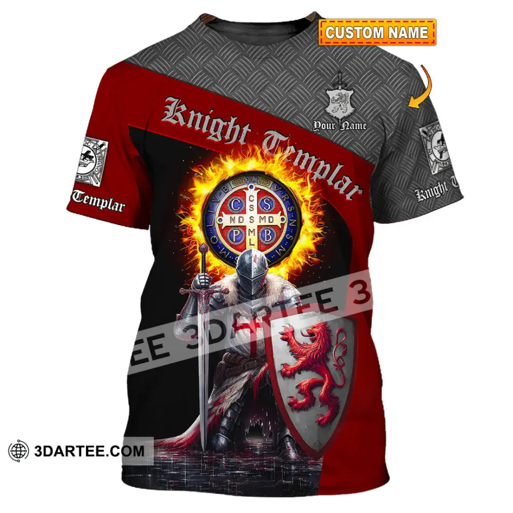 Unisex Shirt - Custom Text Shirt Templar Knight England Shirt T-shirt