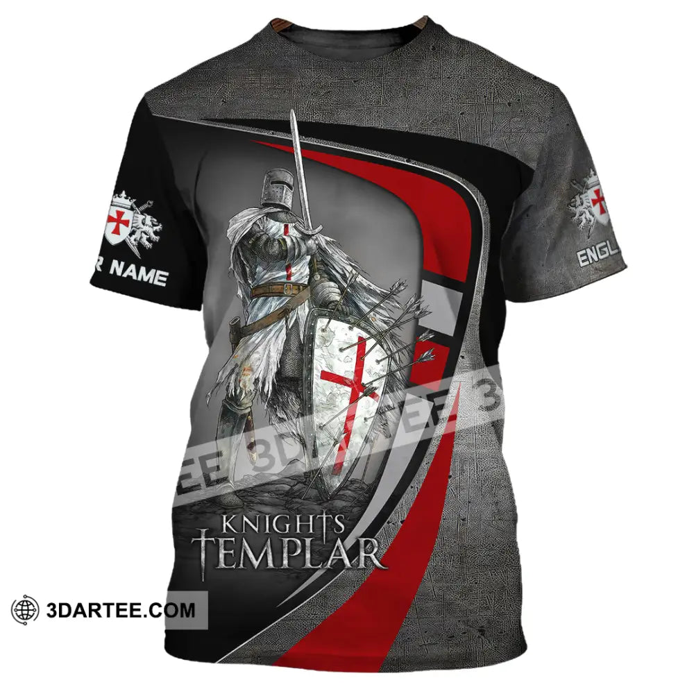 Unisex Shirt - Custom Text Shirt Templar Knight England Shirt T-Shirt / S T-shirt