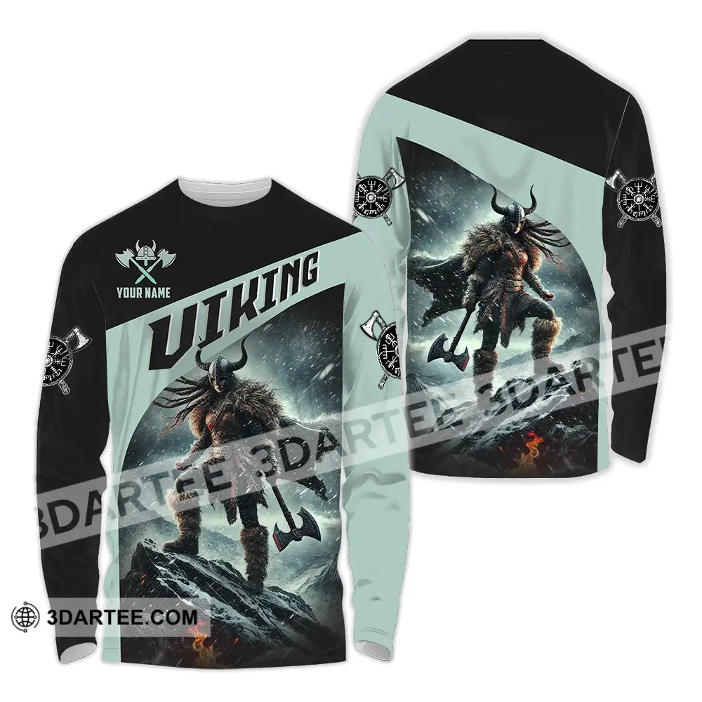 Unisex Shirt - Custom Text Viking Long Sleeve / S T-Shirt