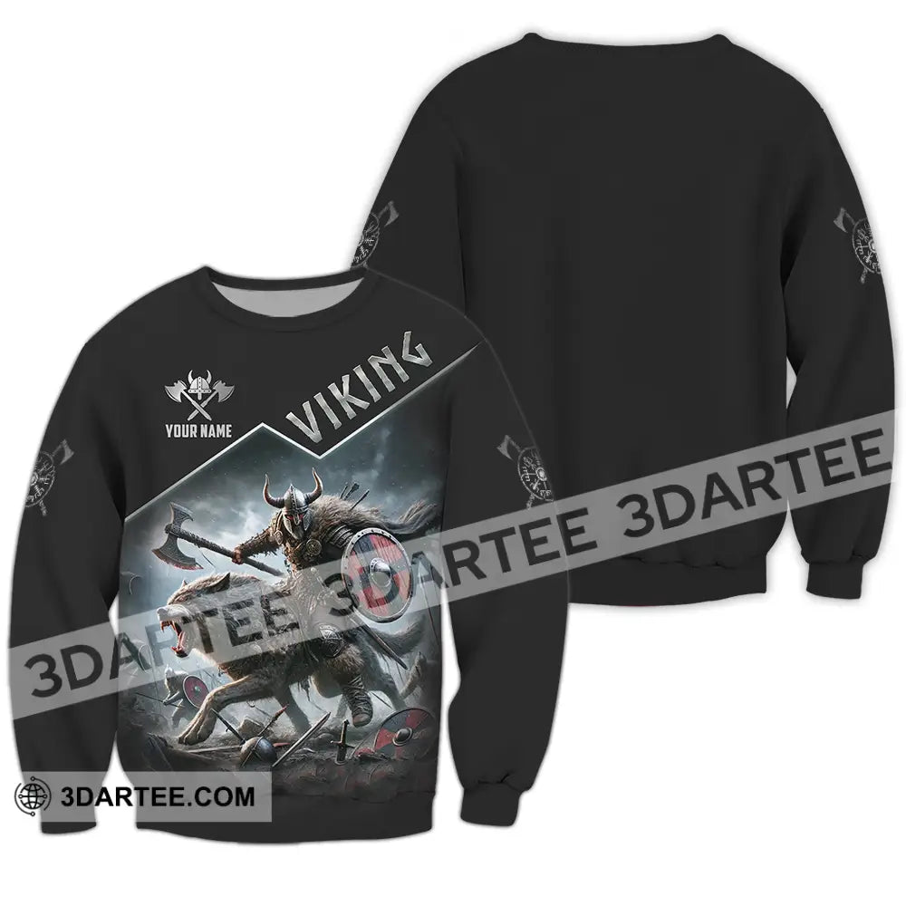Unisex Shirt - Custom Text Viking Long Sleeve / S T-Shirt