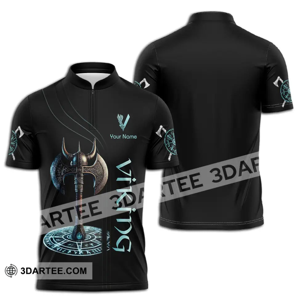 Unisex Shirt - Custom Text Viking Zipper Polo / S T-Shirt
