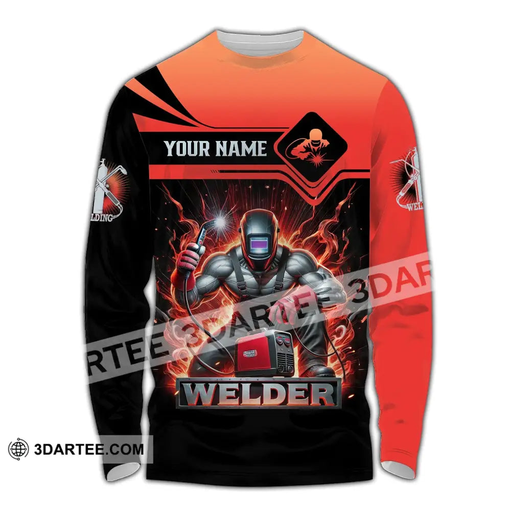 Unisex Shirt - Custom Text Welder Long Sleeve / S T-Shirt