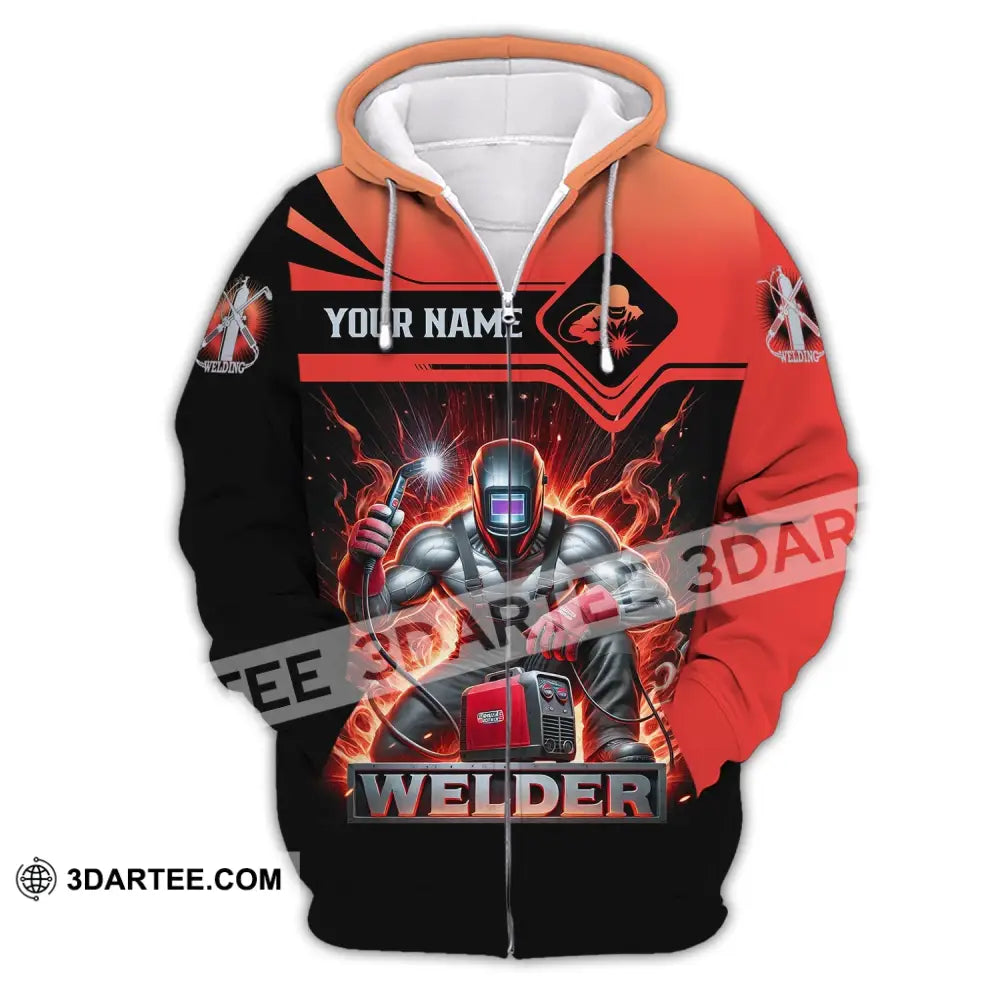 Unisex Shirt - Custom Text Welder Zipper Hoodie / S T-Shirt